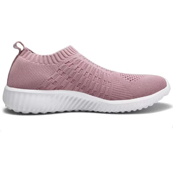 konhill Womens Slip On Walking Shoes Breathable Mesh Sneakers Work Casual Tennis Shoes0701 Mauve