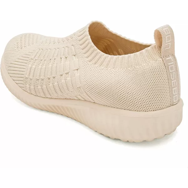 konhill Womens Slip On Walking Shoes Breathable Mesh Sneakers Work Casual Tennis Shoes6701 Beige