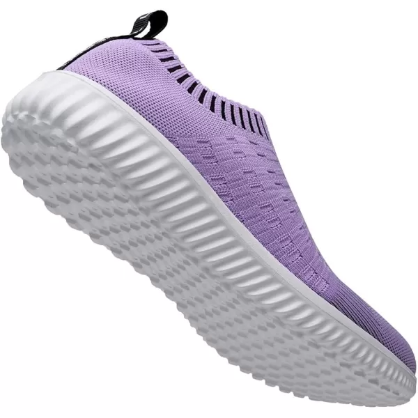 konhill Womens Slip On Walking Shoes Breathable Mesh Sneakers Work Casual Tennis Shoes6701 Purple