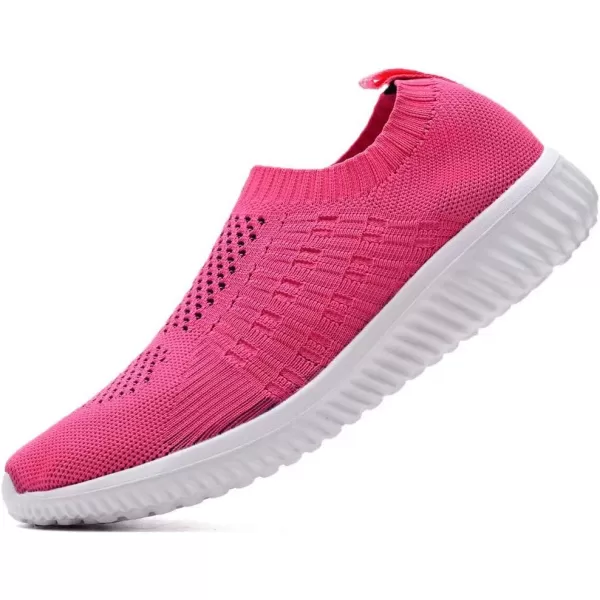 konhill Womens Slip On Walking Shoes Breathable Mesh Sneakers Work Casual Tennis Shoes6701 Rosy