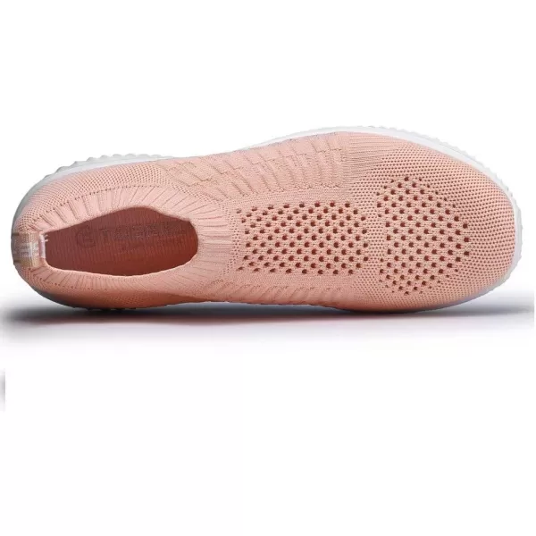 konhill Womens Slip On Walking Shoes Breathable Mesh Sneakers Work Casual Tennis Shoes6701 Shell Pink