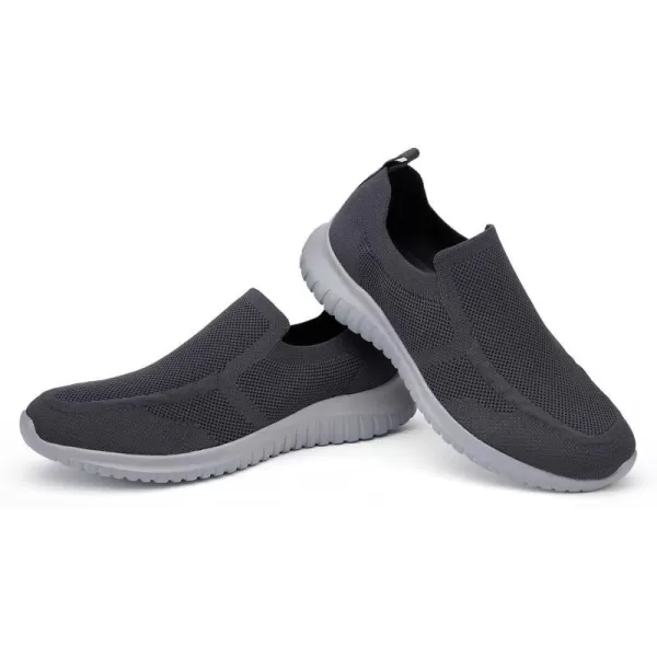 konhill Mens Breathable Tennis Shoes  Slip on Walking Casual Athletic Sneakers ShoesADark GreyGrey