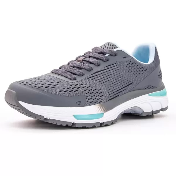 konhill Womens Road Running Shoes  Breathable Athletic Tennis Sport Fashion SneakersDark GreyAqua