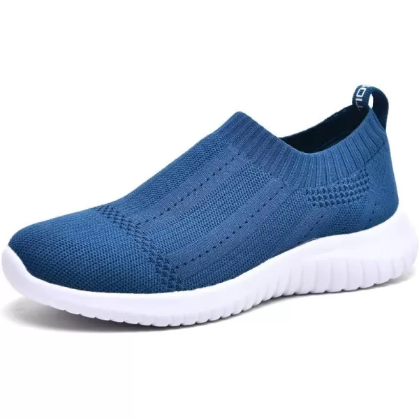 konhill Womens Slip On Sneakers Non Slip Walking Shoes Breathable Mesh Work Casual Lightweight Tennis Workout Shoes8822 Blue