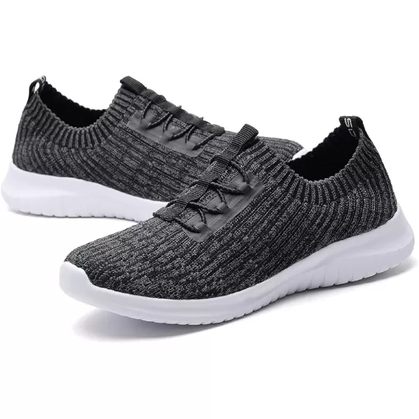 konhill Womens Comfortable Walking Shoes  Tennis Athletic Casual Slip on Sneakers0211 Dgray