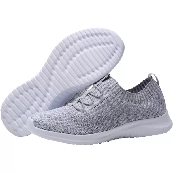 konhill Womens Comfortable Walking Shoes  Tennis Athletic Casual Slip on Sneakers0213 Lgray