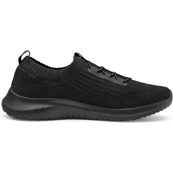 konhill Womens Comfortable Walking Shoes  Tennis Athletic Casual Slip on Sneakers2122 All Black