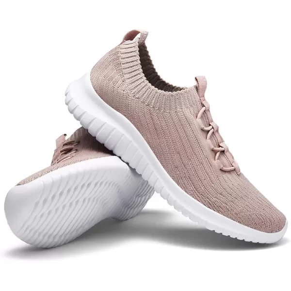 konhill Womens Comfortable Walking Shoes  Tennis Athletic Casual Slip on Sneakers2122 Apricot