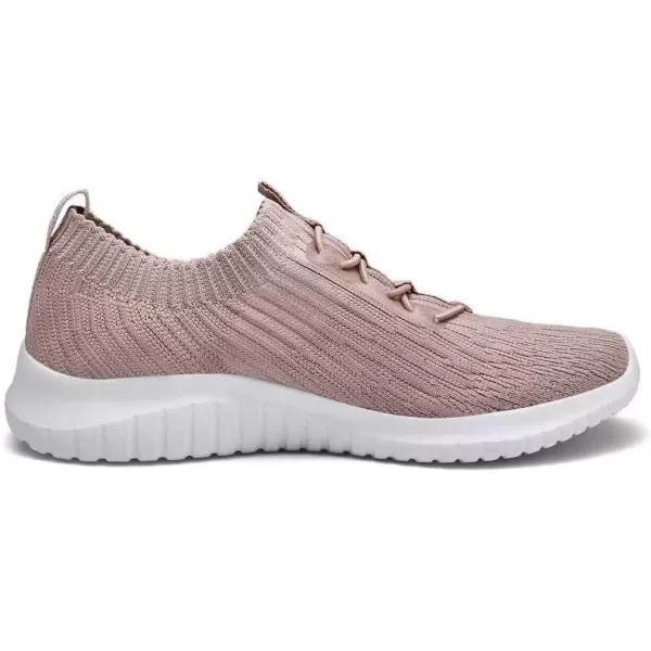 konhill Womens Comfortable Walking Shoes  Tennis Athletic Casual Slip on Sneakers2122 Apricot