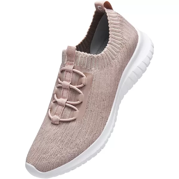 konhill Womens Comfortable Walking Shoes  Tennis Athletic Casual Slip on Sneakers2122 Apricot