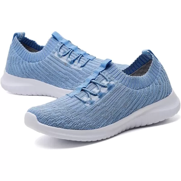 konhill Womens Comfortable Walking Shoes  Tennis Athletic Casual Slip on Sneakers2122 Aqua