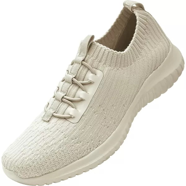 konhill Womens Comfortable Walking Shoes  Tennis Athletic Casual Slip on Sneakers2122 Beige