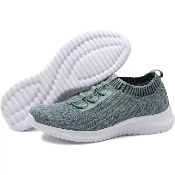 konhill Womens Comfortable Walking Shoes  Tennis Athletic Casual Slip on Sneakers2122 Dark Green