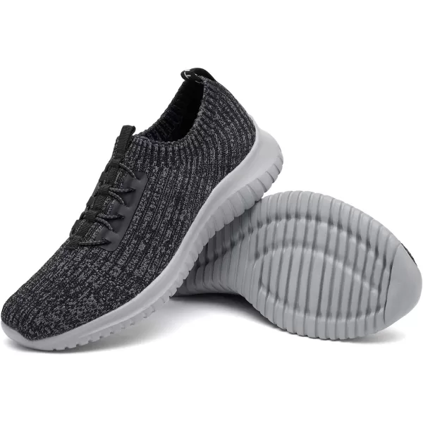 konhill Womens Comfortable Walking Shoes  Tennis Athletic Casual Slip on Sneakers2122 Dark GreyGrey