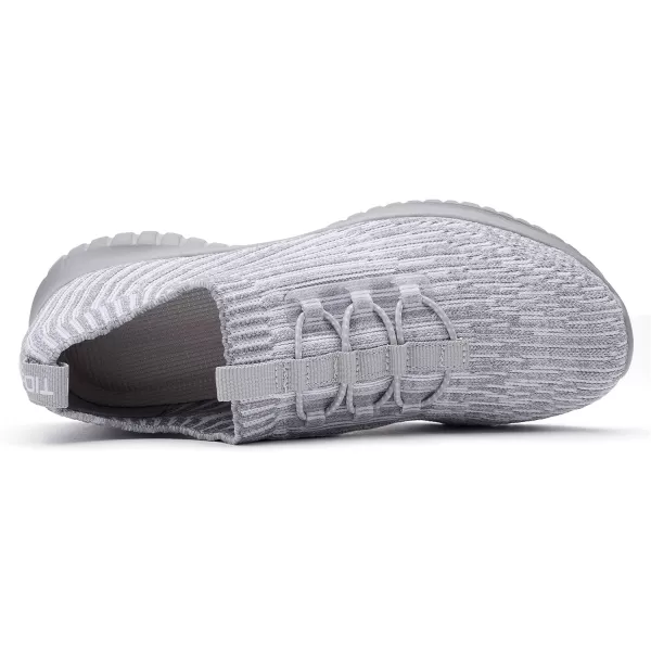 konhill Womens Comfortable Walking Shoes  Tennis Athletic Casual Slip on Sneakers2122 Light GreyGrey