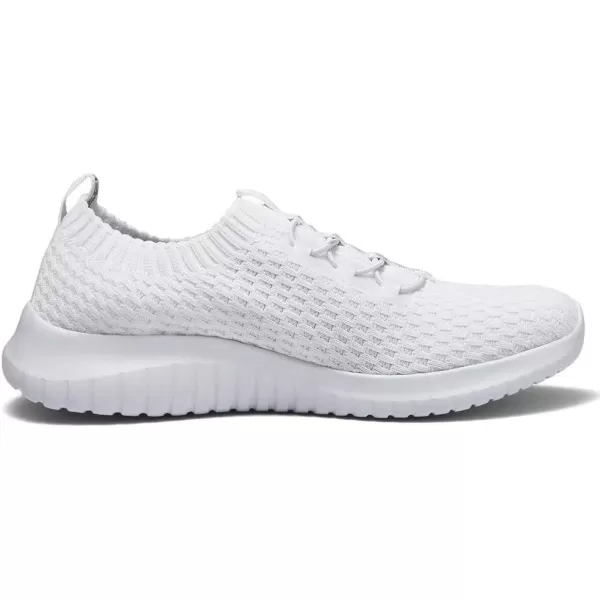 konhill Womens Comfortable Walking Shoes  Tennis Athletic Casual Slip on SneakersBWhite