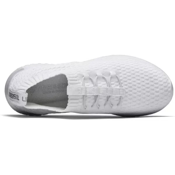 konhill Womens Comfortable Walking Shoes  Tennis Athletic Casual Slip on SneakersBWhite