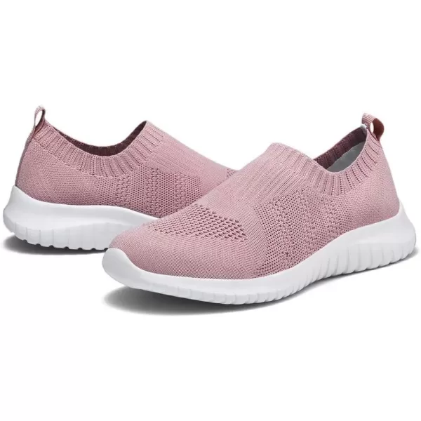konhill Womens Walking Tennis Shoes  Lightweight Athletic Casual Gym Slip on Sneakers2032 Mauve