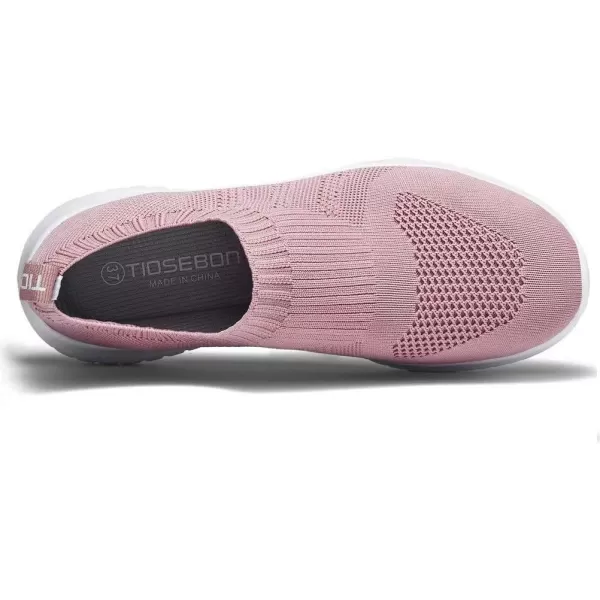 konhill Womens Walking Tennis Shoes  Lightweight Athletic Casual Gym Slip on Sneakers2032 Mauve