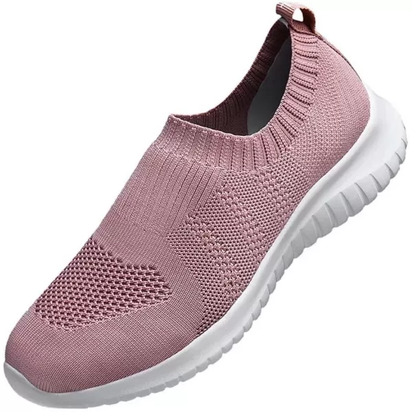 konhill Womens Walking Tennis Shoes  Lightweight Athletic Casual Gym Slip on Sneakers2032 Mauve