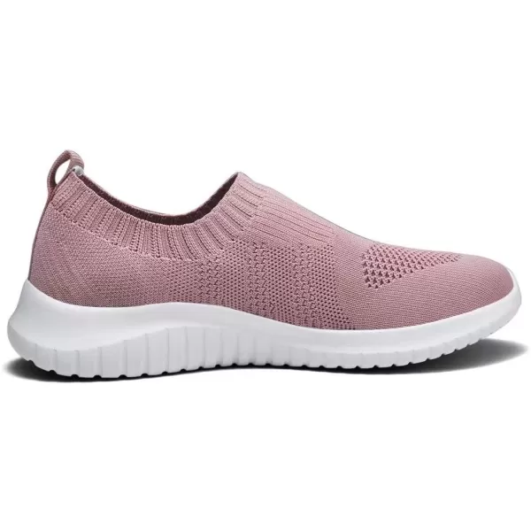 konhill Womens Walking Tennis Shoes  Lightweight Athletic Casual Gym Slip on Sneakers2032 Mauve