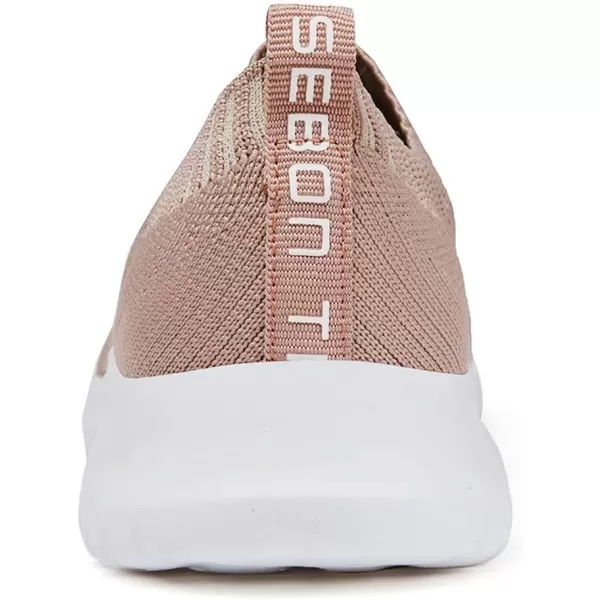 konhill Womens Walking Tennis Shoes  Lightweight Athletic Casual Gym Slip on Sneakers2133 Apricot