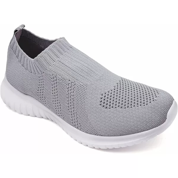 konhill Womens Walking Tennis Shoes  Lightweight Athletic Casual Gym Slip on Sneakers2133 Lgray