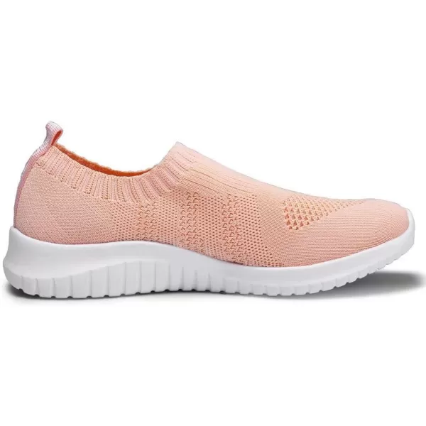 konhill Womens Walking Tennis Shoes  Lightweight Athletic Casual Gym Slip on Sneakers2133 Shell Pink