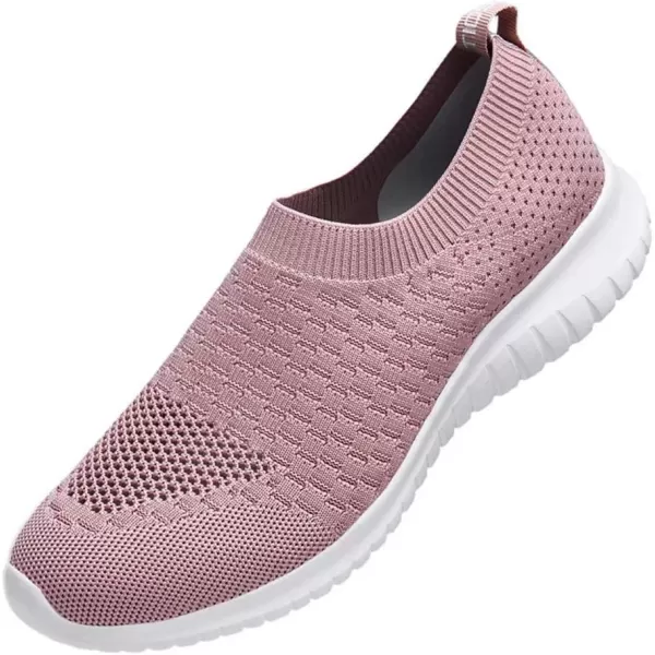 konhill Womens Walking Tennis Shoes  Lightweight Athletic Casual Gym Slip on Sneakers8636 Mauve