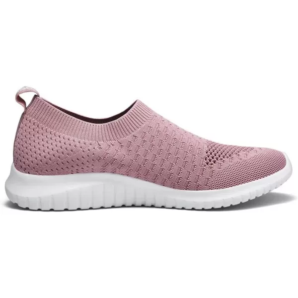konhill Womens Walking Tennis Shoes  Lightweight Athletic Casual Gym Slip on Sneakers8636 Mauve