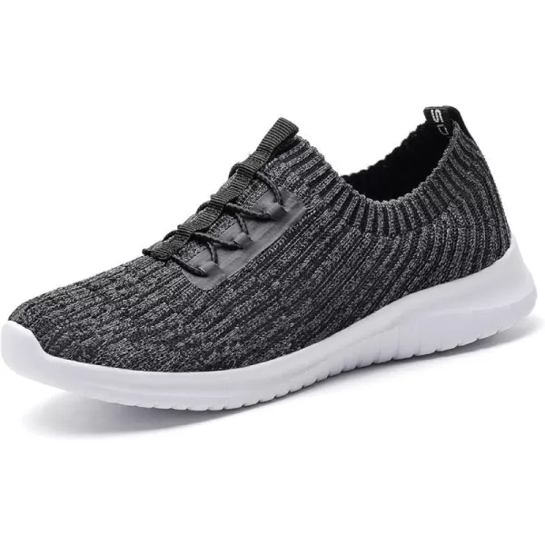 konhill Womens Comfortable Walking Shoes  Tennis Athletic Casual Slip on Sneakers0211 Dgray