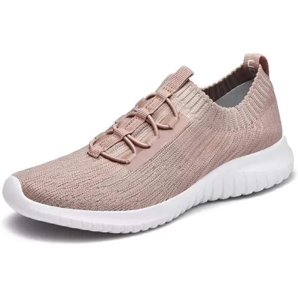 konhill Womens Comfortable Walking Shoes  Tennis Athletic Casual Slip on Sneakers2122 Apricot