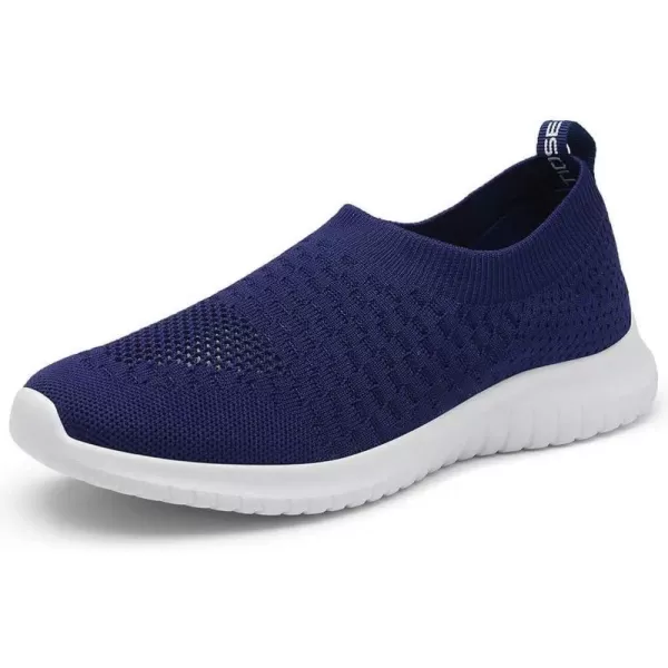 konhill Womens Walking Tennis Shoes  Lightweight Athletic Casual Gym Slip on Sneakers8636 Navy