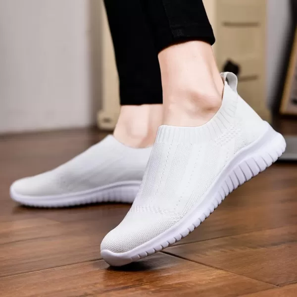 konhill Womens Casual Walking Shoes Breathable Mesh Work Slipon Sneakers 5 Wide US BWhite35konhill Womens Casual Walking Shoes Breathable Mesh Work Slipon Sneakers 5 Wide US BWhite35