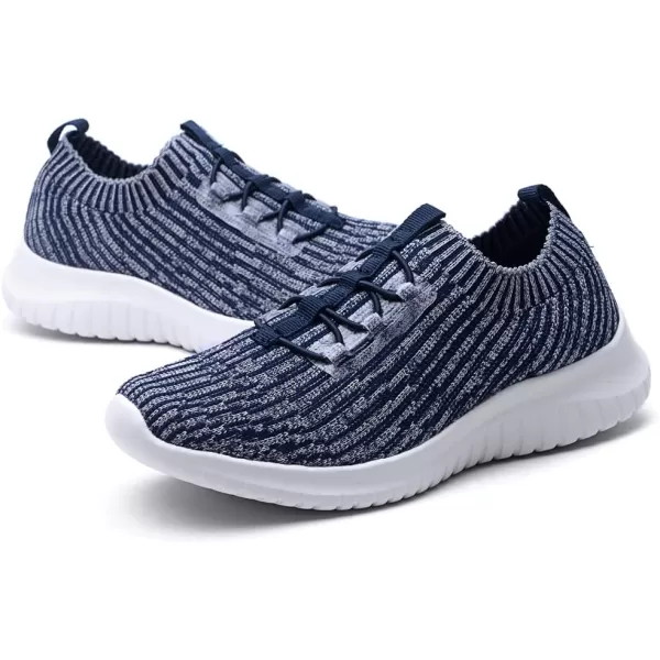 konhill Womens Comfortable Walking Shoes  Tennis Athletic Casual Slip on Sneakers0122 Navy