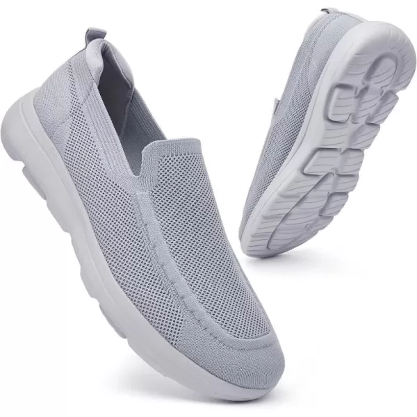 konhill Mens Slip on Loafers Walking Shoes  Mesh Casual Tennis Sneaker 125 US Light GreyLabel 465konhill Mens Slip on Loafers Walking Shoes  Mesh Casual Tennis Sneaker 125 US Light GreyLabel 465