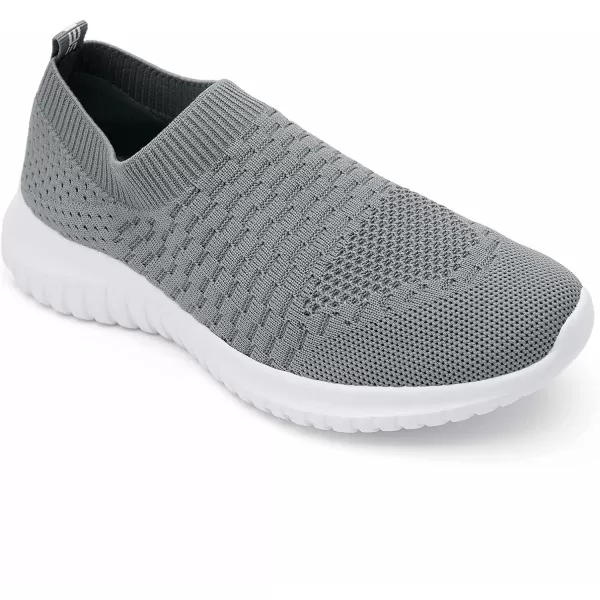 konhill Mens Athletic Walking Shoes  Lightweight Casual Knit Slip on SneakersADark Grey