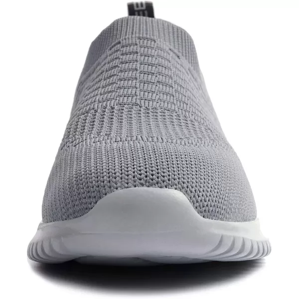 konhill Mens Athletic Walking Shoes  Lightweight Casual Knit Slip on SneakersADark GreyGrey