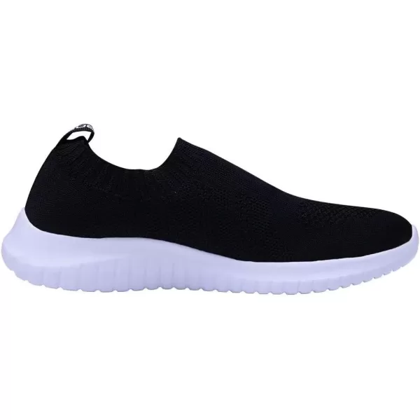 konhill Mens Athletic Walking Shoes  Lightweight Casual Knit Slip on SneakersBBlack