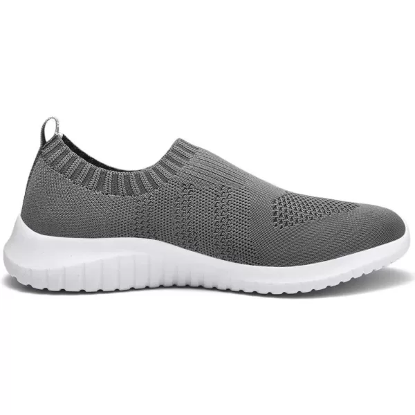 konhill Mens Athletic Walking Shoes  Lightweight Casual Knit Slip on SneakersBDark Grey