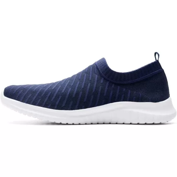 konhill Mens Athletic Walking Shoes  Lightweight Casual Knit Slip on SneakersCNavy