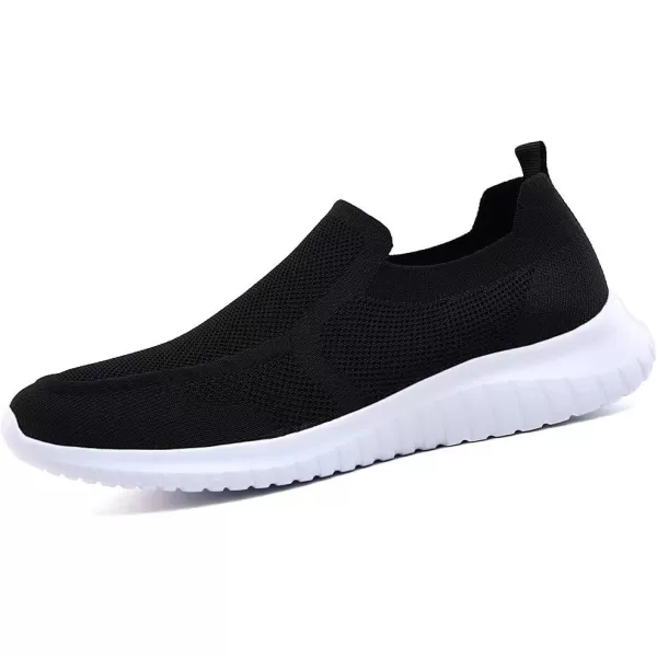 konhill Mens Breathable Tennis Shoes  Walking Casual Slip on Athletic SneakersABlack