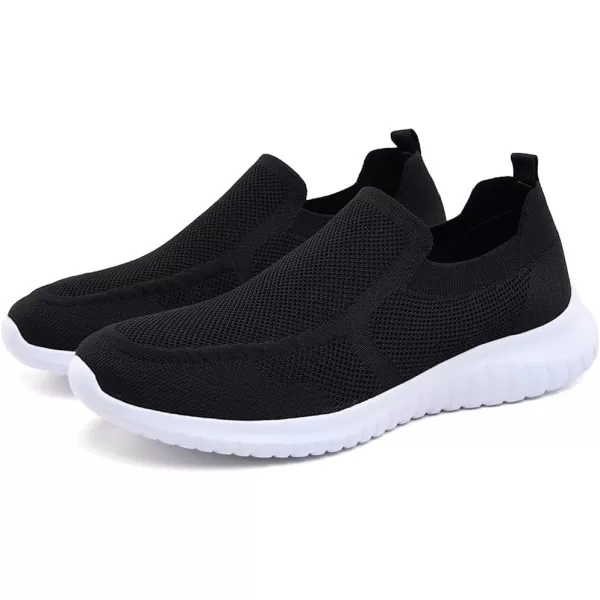 konhill Mens Breathable Tennis Shoes  Walking Casual Slip on Athletic SneakersABlack