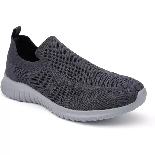 konhill Mens Breathable Tennis Shoes  Walking Casual Slip on Athletic SneakersADark GreyGrey