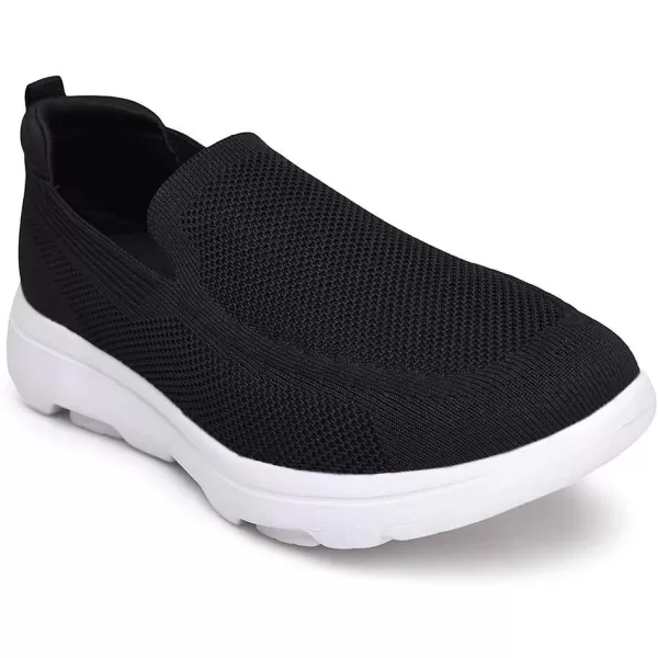 konhill Mens Breathable Walking Shoes  Tennis Casual Slip on Athletic SneakersABlack