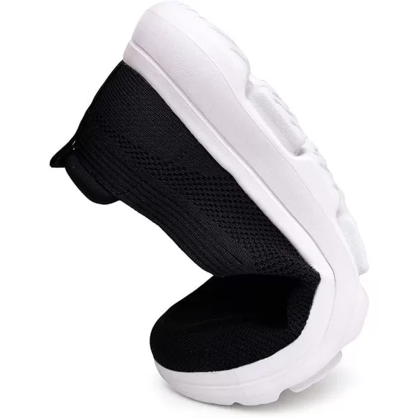 konhill Mens Breathable Walking Shoes  Tennis Casual Slip on Athletic SneakersABlack