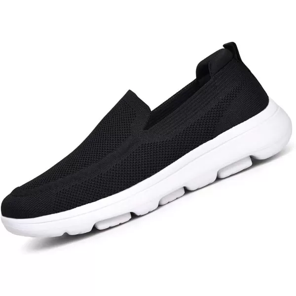 konhill Mens Breathable Walking Shoes  Tennis Casual Slip on Athletic SneakersABlack