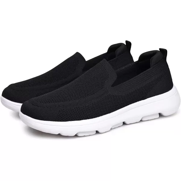 konhill Mens Breathable Walking Shoes  Tennis Casual Slip on Athletic SneakersABlack