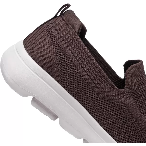 konhill Mens Breathable Walking Shoes  Tennis Casual Slip on Athletic SneakersABrown