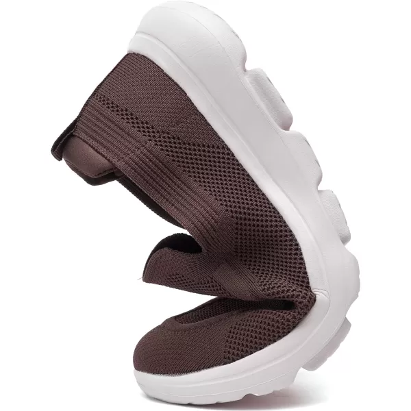 konhill Mens Breathable Walking Shoes  Tennis Casual Slip on Athletic SneakersABrown
